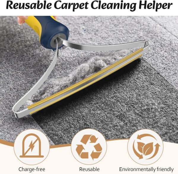 Herramienta reutilizable para limpiar alfombras eficientemente.