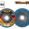 Disco flap 125mm, grano P80, marca Ingco