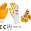 Guantes de seguridad amarillos para trabajos industriales.