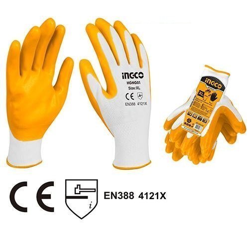 Guantes de seguridad amarillos para trabajos industriales.