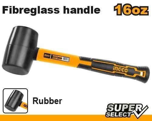 Martillo de goma con mango de fibra 16oz.