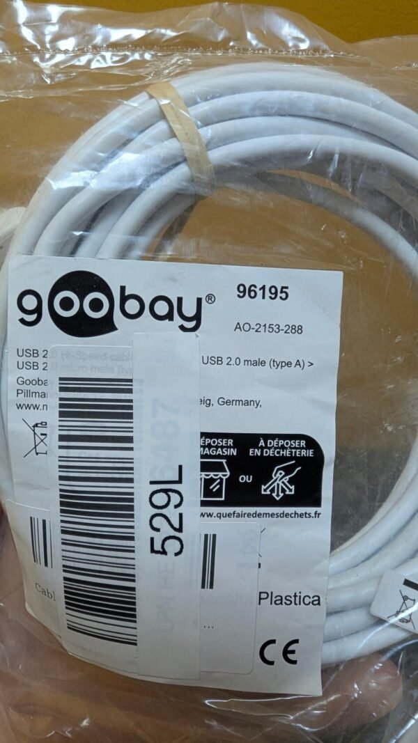 Goobay 96195 Cable de Datos y Cargador Micro USB 5 m
