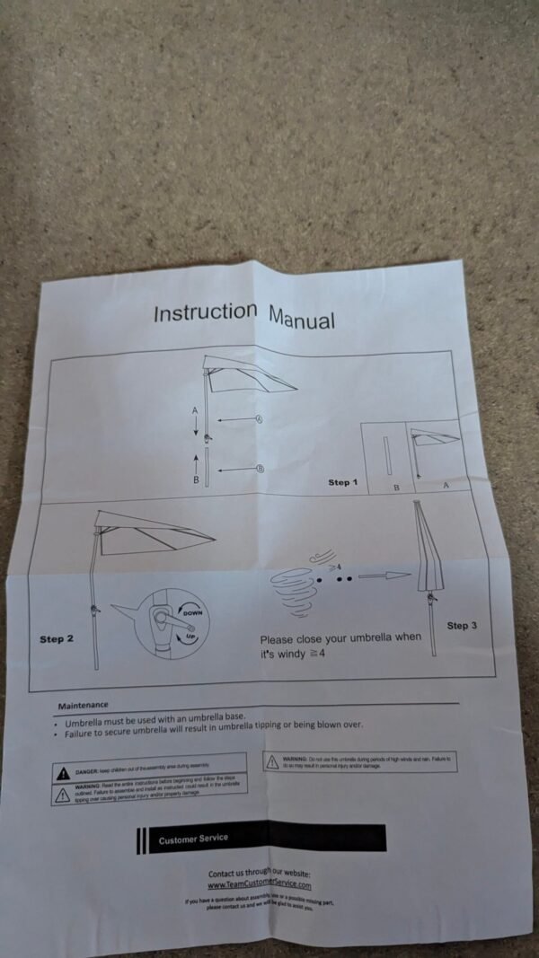Pure Garden Sombrilla de medio patio de 9 pies
