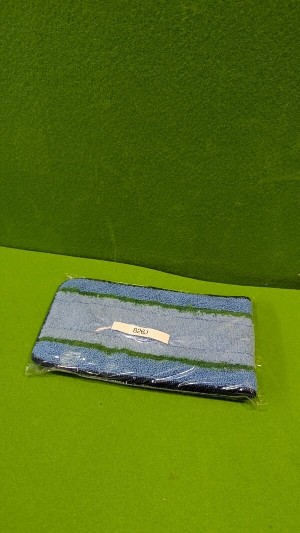 Trapo de microfibra azul y verde embalado