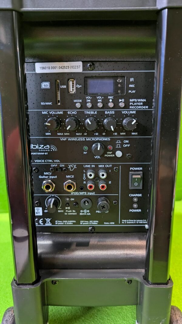 Ibiza PORT10VHF-BT Altavoz portátil 10"/500W MAX