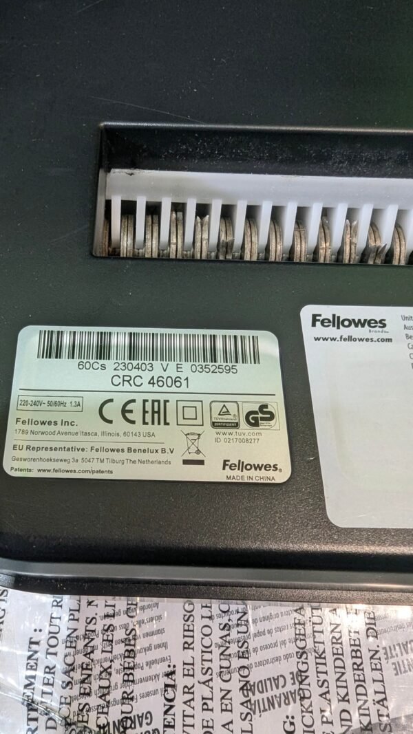 Fellowes 60Cs Trituradora de papel hasta 10 hojas