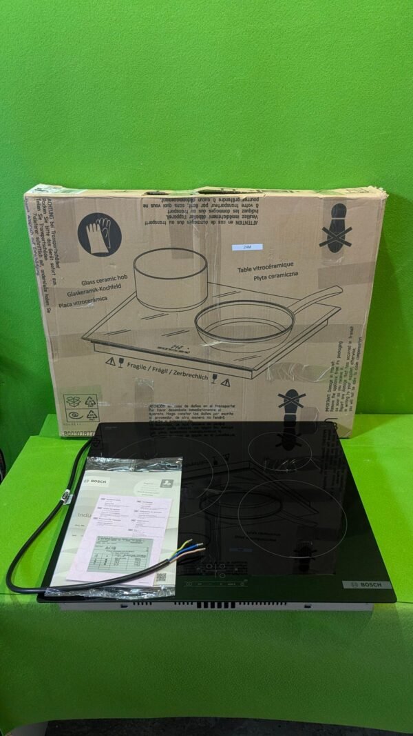 Bosch PUJ611BB5E, Serie 4, Placa de inducción, 3 fuegos, 60 cm, Negro, Sin marco