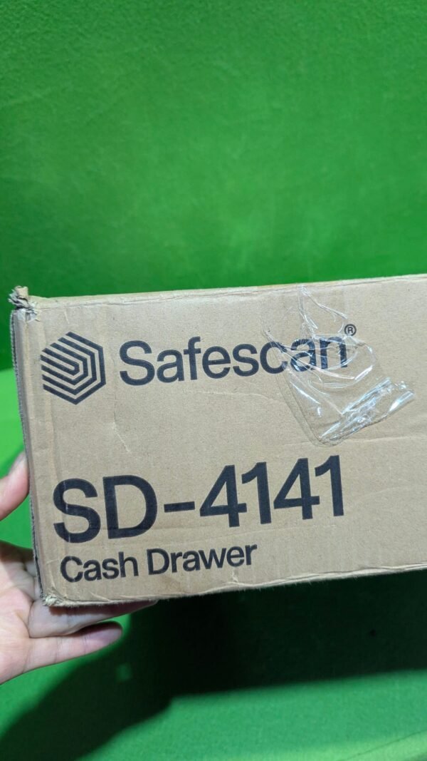Caja registradora Safescan SD-4141 en caja de cartón.