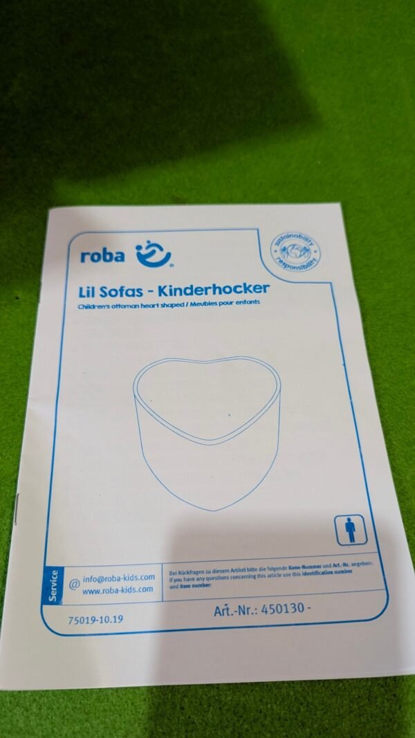 Manual de taburete infantil en forma de corazón.