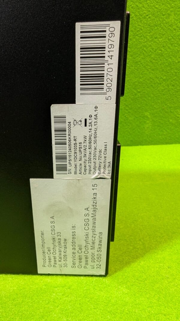 Fuente de alimentación UPS YDC9103S-RT montada en bastidor 3KVA/2700W