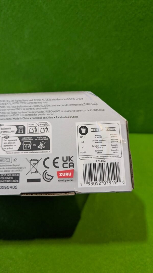 Parte trasera de caja de juguetes ZURU.