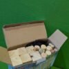 Caja de juego Kubb de madera abierta