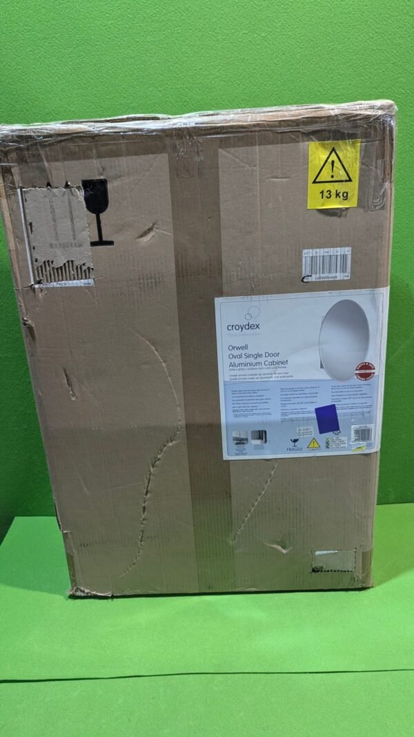 Armario de aluminio ovalado de 1 puerta, 53,5 x 78,5 cm