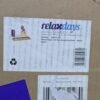 Caja con etiqueta Relaxdays y código de barras