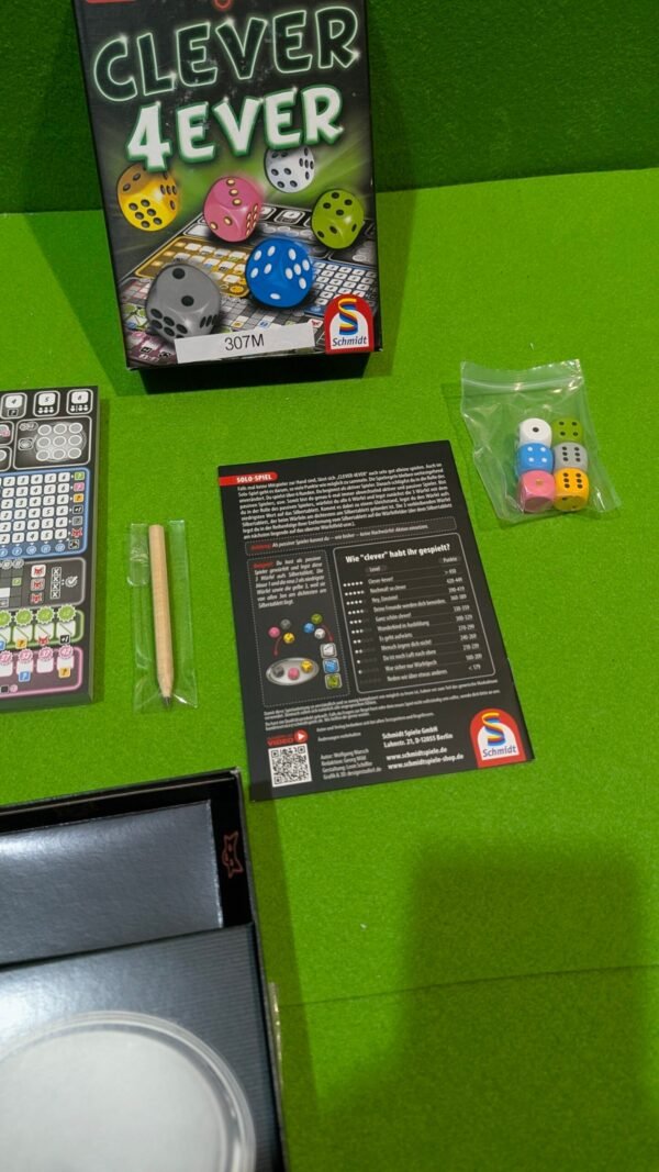 Schmidt Spiele 49424 Clever 4-Ever, Serie pequeña y Fina, Juego de Dados