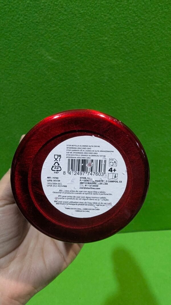 Stor Botella De Agua Infantil Reutilizable De Aluminio De 530 Ml De Spider-man