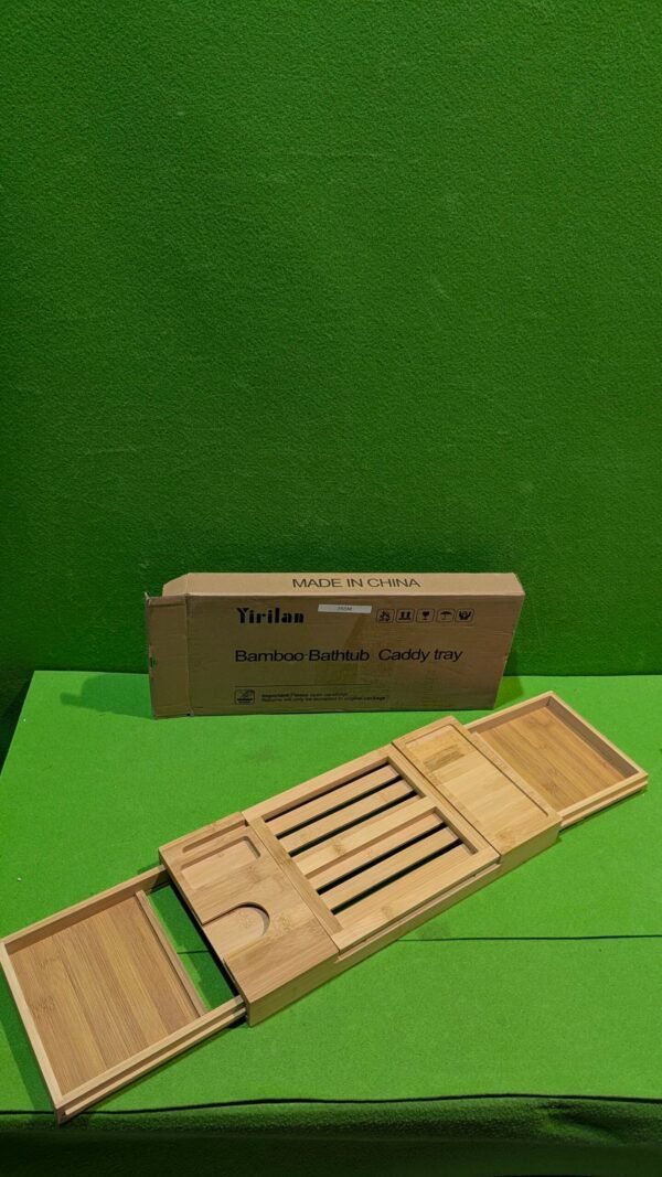 Bandeja Bañera de Bambú Ajustable 44-(80 extensible) x 23,5 x 4,5 cm