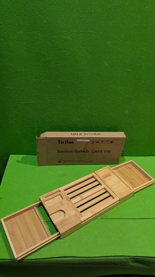 Bandeja Bañera de Bambú Ajustable 44-(80 extensible) x 23,5 x 4,5 cm