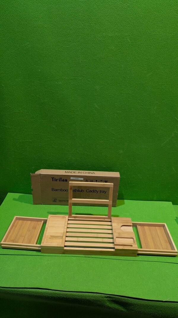 Bandeja Bañera de Bambú Ajustable 44-(80 extensible) x 23,5 x 4,5 cm