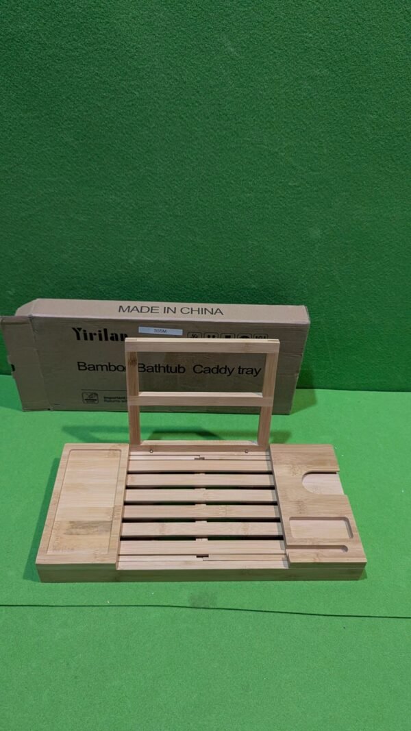 Bandeja Bañera de Bambú Ajustable 44-(80 extensible) x 23,5 x 4,5 cm