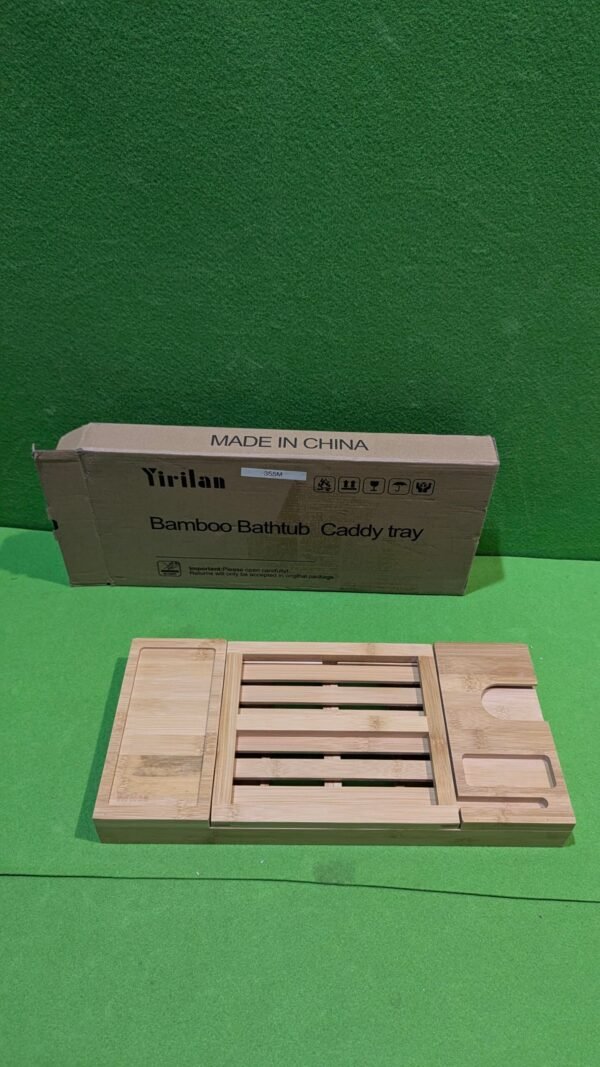 Bandeja Bañera de Bambú Ajustable 44-(80 extensible) x 23,5 x 4,5 cm