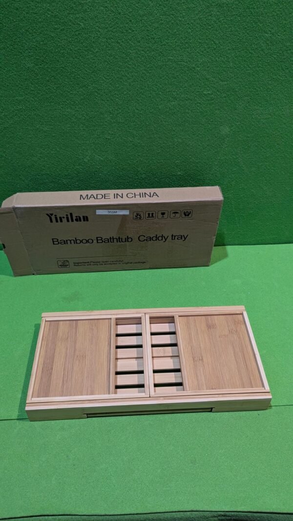 Bandeja Bañera de Bambú Ajustable 44-(80 extensible) x 23,5 x 4,5 cm