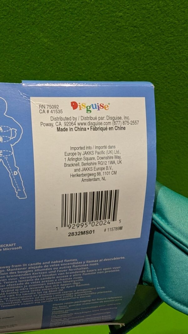 Disfraz Infantil de Armadura Diamante de Minecraft 3 a 4 años
