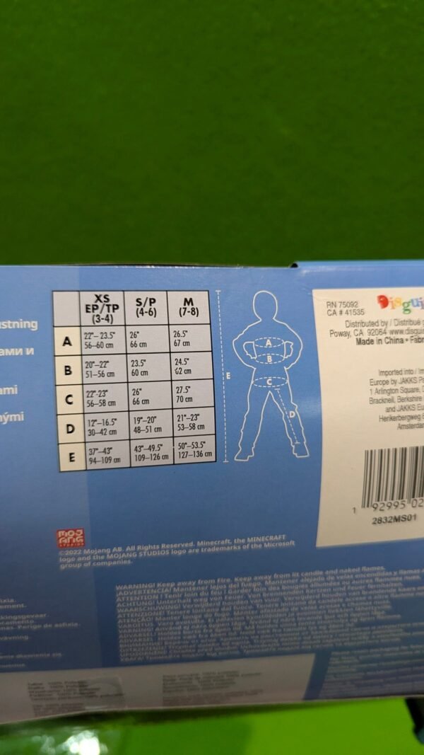 Disfraz Infantil de Armadura Diamante de Minecraft 3 a 4 años