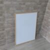 Pizarra blanca magnética con marco de madera de pino, 80 x 60 cm
