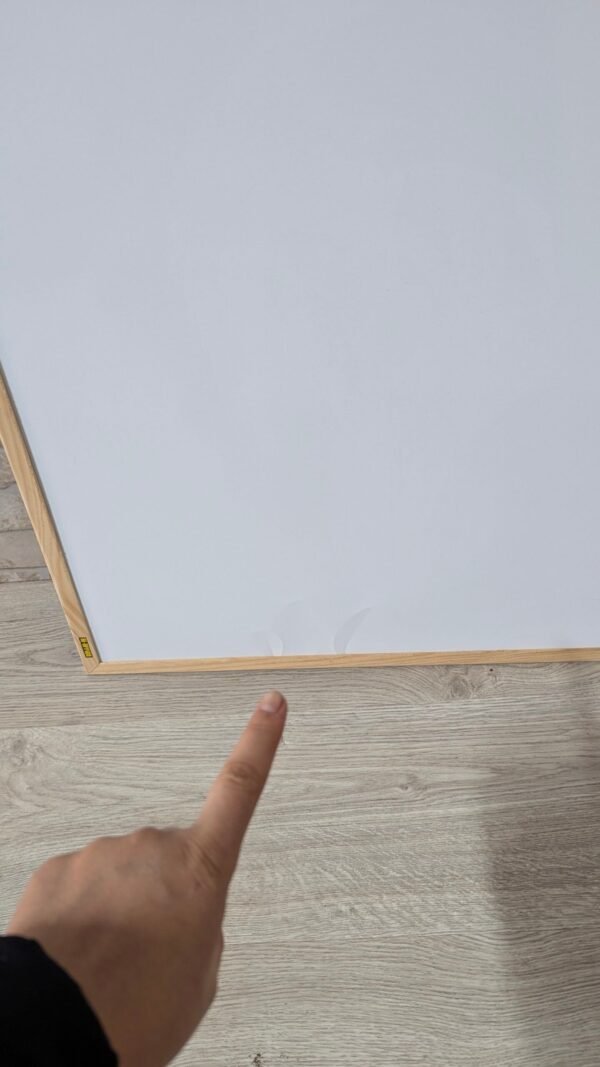 Pizarra blanca magnética con marco de madera de pino, 80 x 60 cm