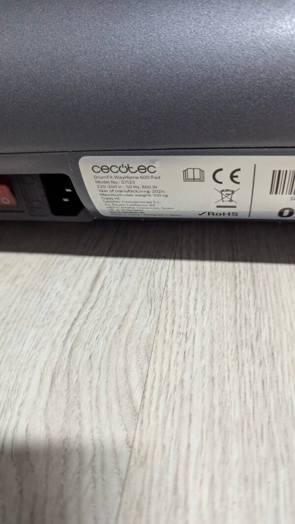 Etiqueta de producto Cecotec DrumFit WayHome 600 Pad.