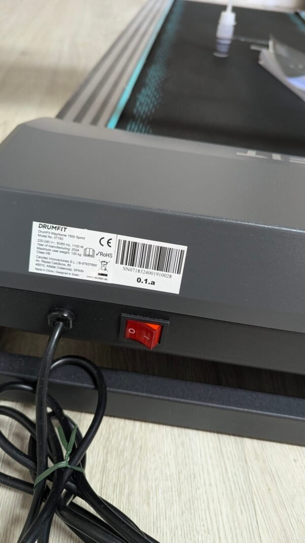 Cecotec Cinta de Correr Plegable DrumFit WayHome 1500 Sprint. 1100 W, De 1 a 15 Km/h. 12 Programas