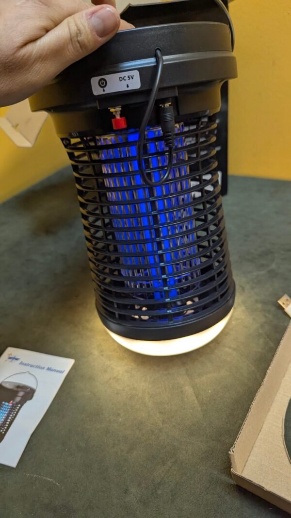 PALONE Lampara Antimosquitos Solar LED Mata Mosquitos Electrico 2600mAh/4500V