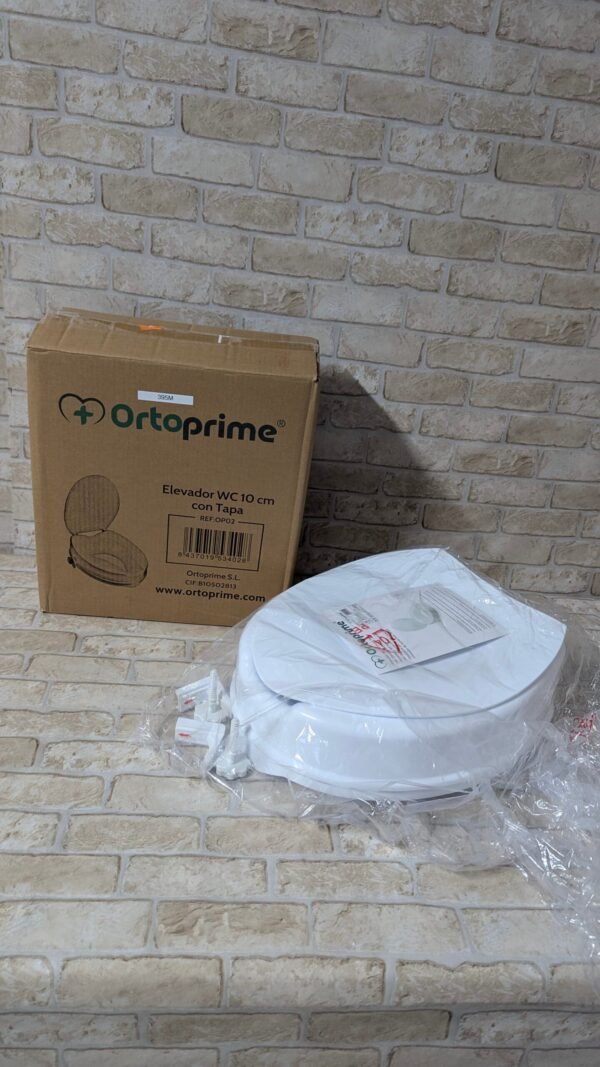 OrtoPrime Elevador WC Adulto Con Tapa - Altura 10 cm