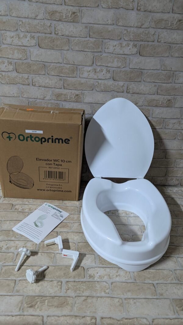 OrtoPrime Elevador WC Adulto Con Tapa - Altura 10 cm