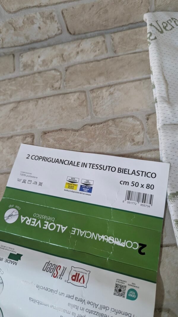 Par de Fundas de Almohada de Aloe Vera Jacquard elásticas con Cremallera, 50 x 80 cm