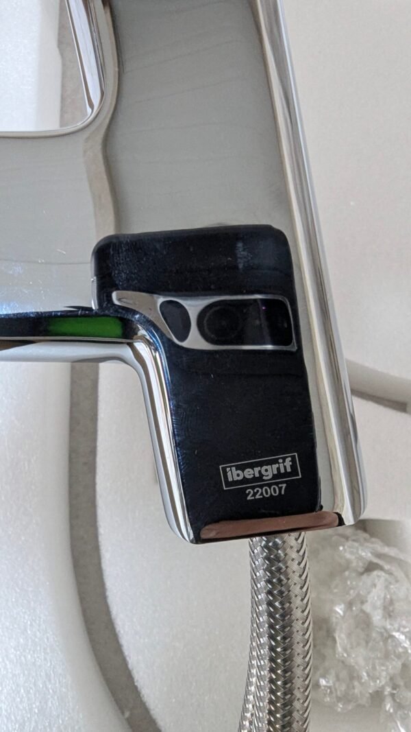 Ibergrif M14004-2 Prague – Grifo de cocina monomando con caño flexible negro y 2 funciones