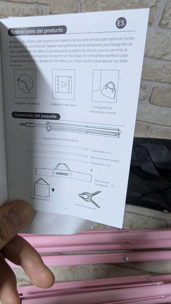 NEEWER Sistema Sroporte Fondo Estudio Foto, 3m de Ancho 2M de Alto