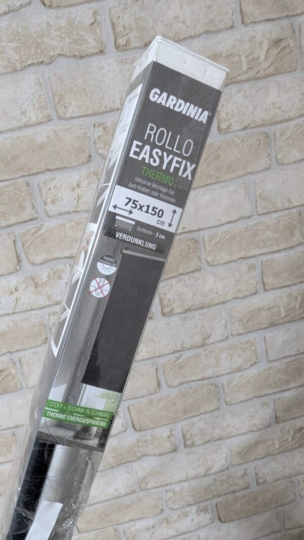 GARDINIA EASYFIX Estor enrollable con reverso térmico para enganchar o pegar Gris, 75 x 150 cm