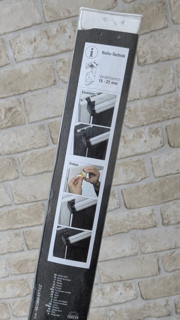 GARDINIA EASYFIX Estor enrollable con reverso térmico para enganchar o pegar Gris, 75 x 150 cm