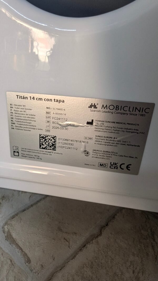 Mobiclinic®, Elevador wc para adulto, Con tapa, 14 cm