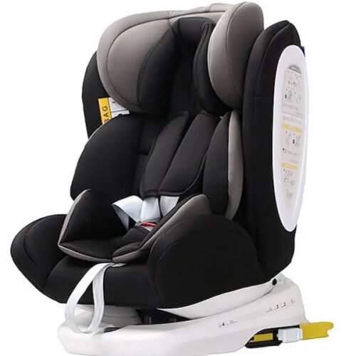 Silla de coche infantil negra y gris moderna