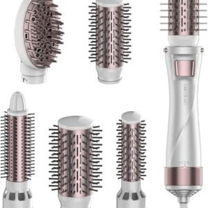 Cecotec Cepillo de Aire Bamba CeramicCare 5in1Gyro. 1000 W, 5 Cabezales intercambiables, Tecnología Iónica, 3 Temperaturas, 2 Velocidades, Sistema de protección Sobrecalentamiento