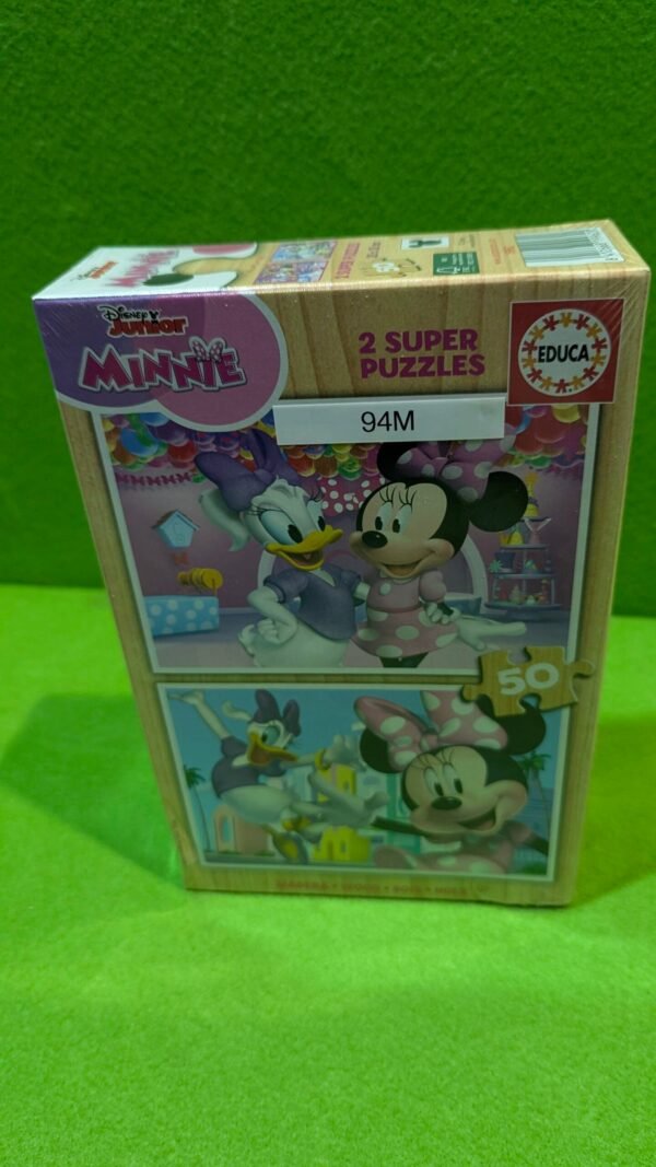 Educa - Minnie | Set de 2 Puzzles Infantiles de Madera con 50 Piezas