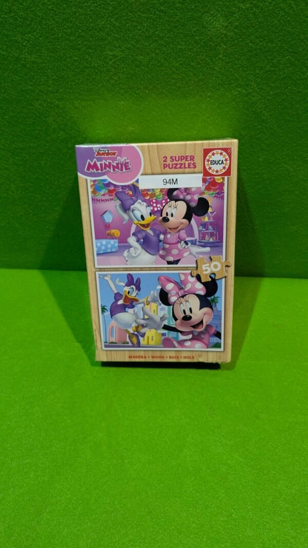 Educa - Minnie | Set de 2 Puzzles Infantiles de Madera con 50 Piezas