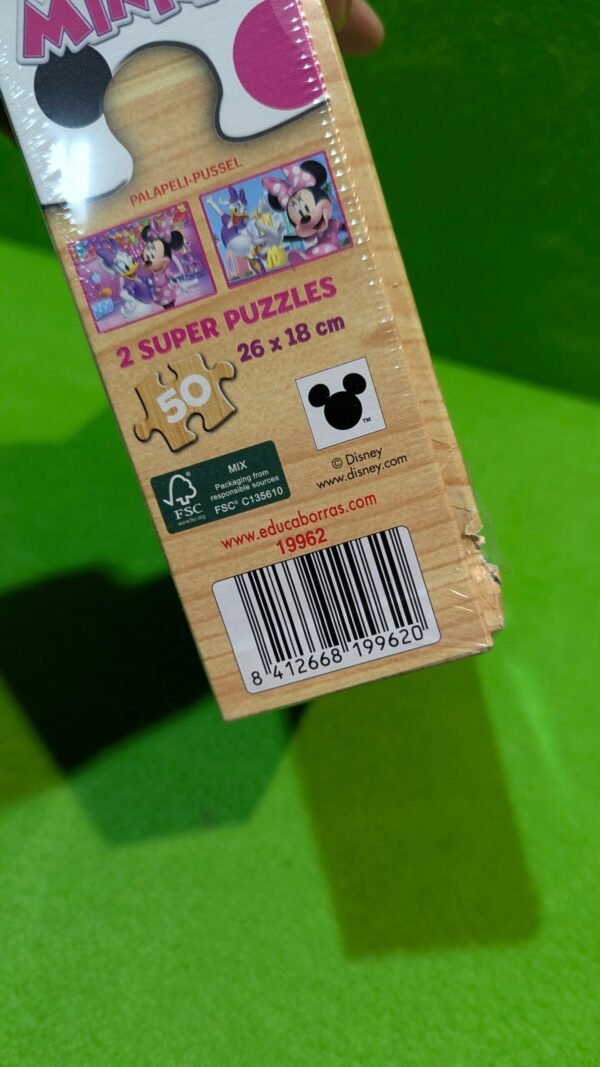 Educa - Minnie | Set de 2 Puzzles Infantiles de Madera con 50 Piezas