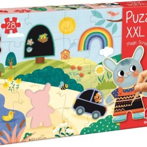Goula - Puzle XXL Magic Scratch, puzle Educativo con Piezas Grandes y para Colorear