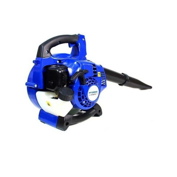 Soplador de hojas azul de gasolina, portátil.