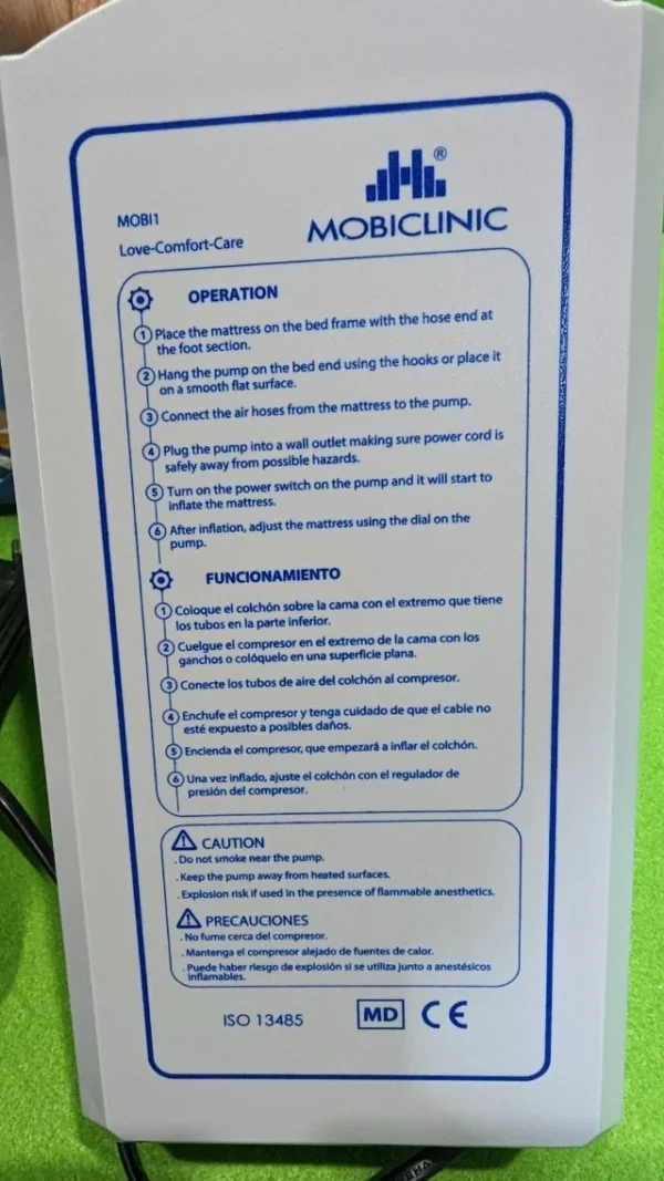 Mobiclinic, Colchón antiescaras de Aire alternante, Modelo Mobi 1