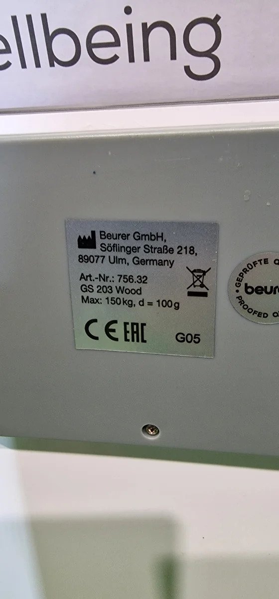 Beurer GS 203 Madera - Báscula de baño de vidrio